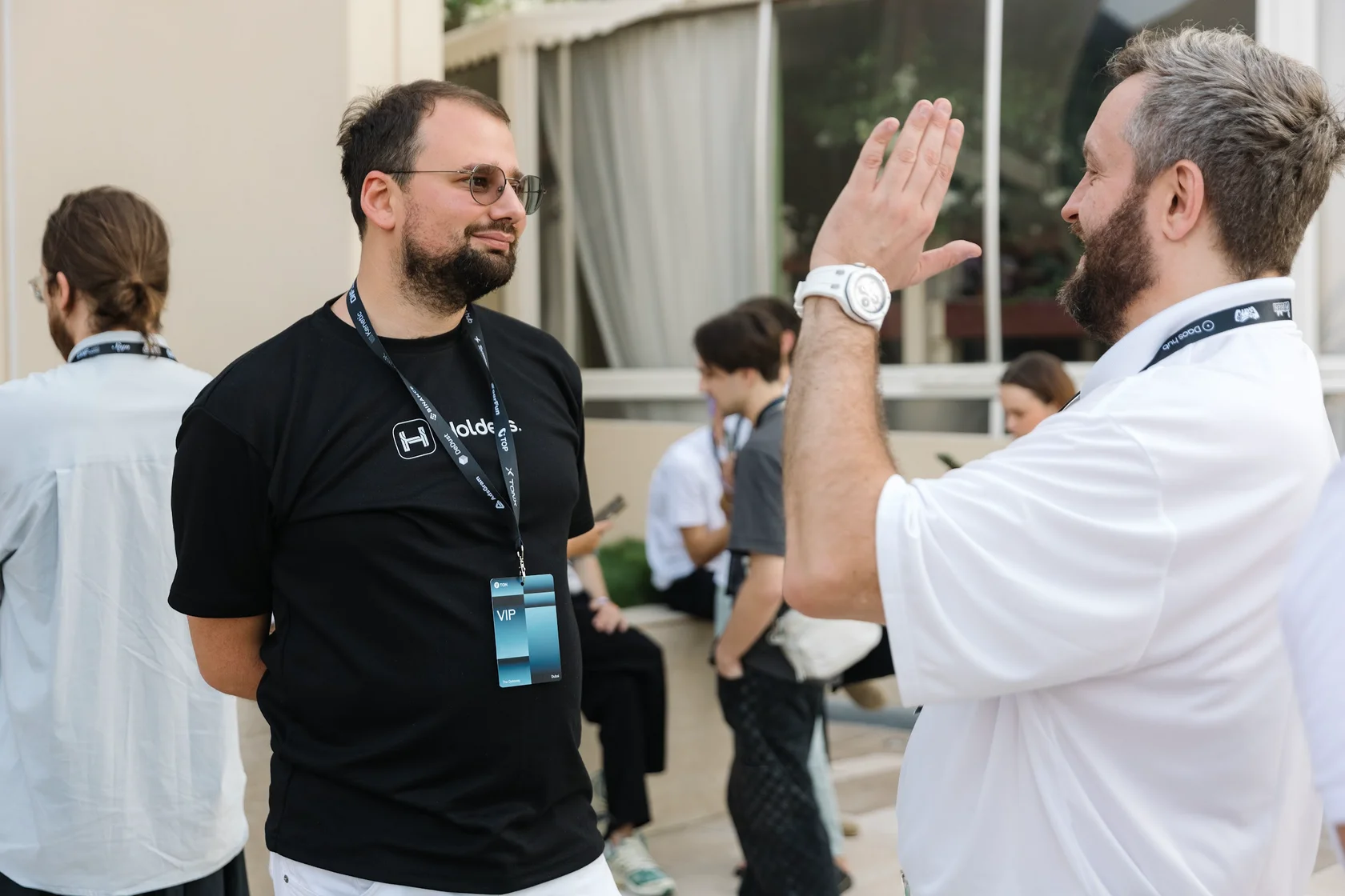 Team members at a conference
